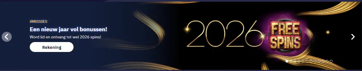 Welkomstbanner van het online casino – openingsbeeld